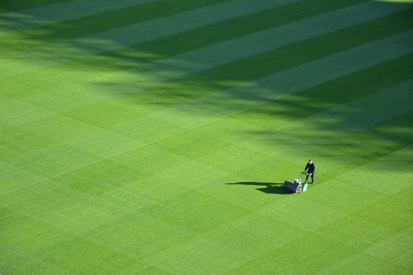 Mowing a striped lawn